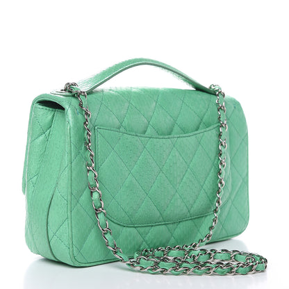 Chanel Elaphe Snakeskin Medium Easy Carry Flap Green 3 of 12