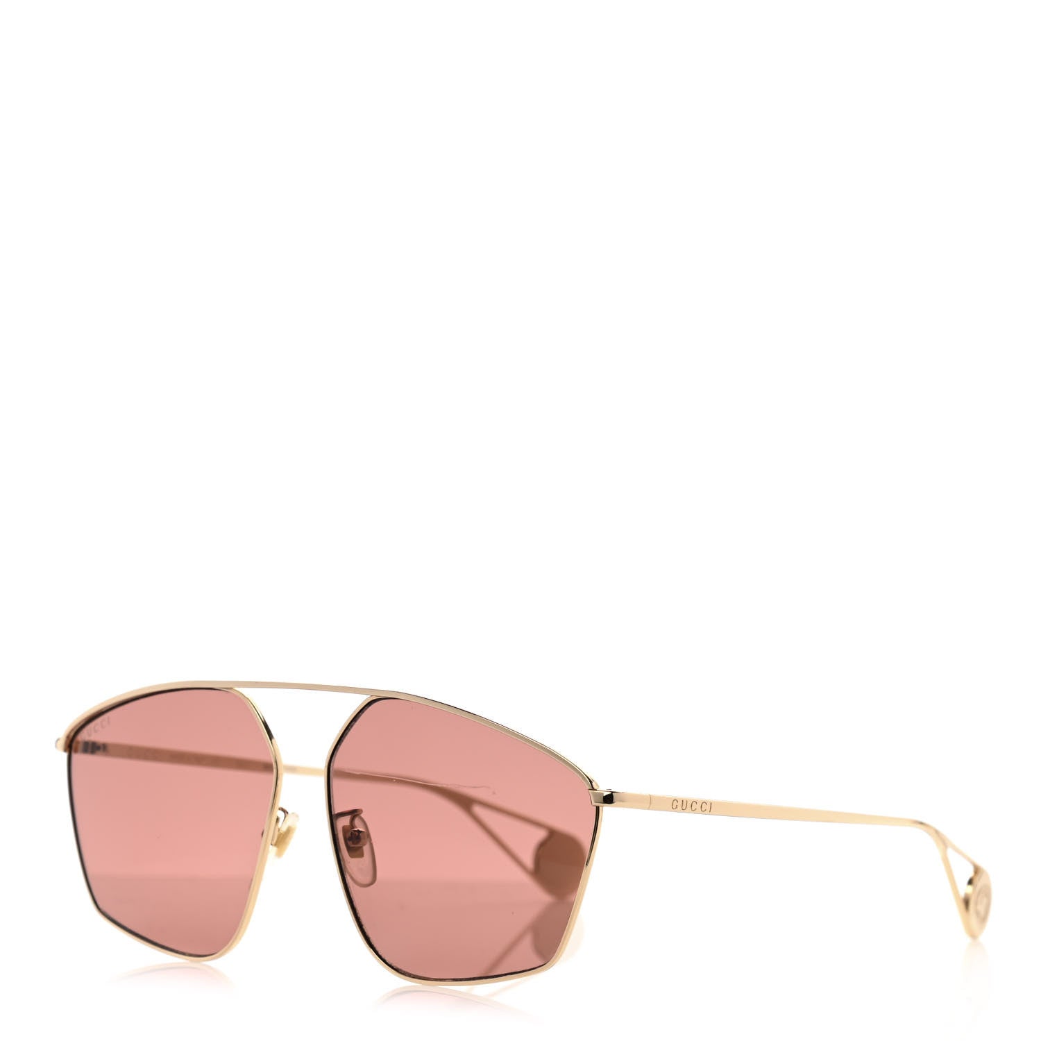 Gucci Square Frame GG0437SA Sunglasses Gold 1 of 9