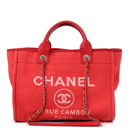 Chanel Mixed Fibers Small Deauville Tote Red 1 of 15