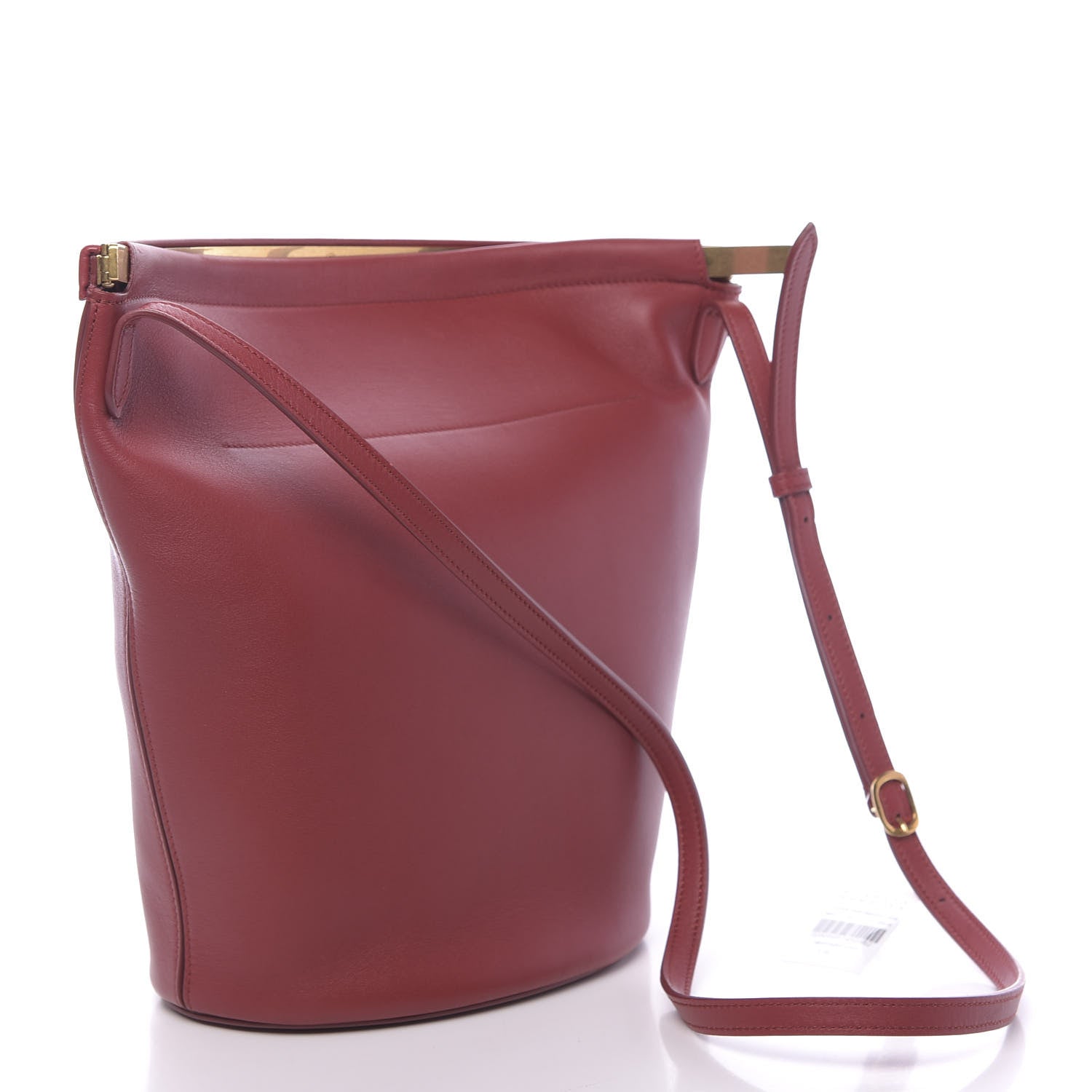 Celine Smooth Calfskin Clasp Bucket Bag Red 3 of 11