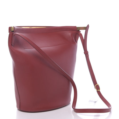Celine Smooth Calfskin Clasp Bucket Bag Red 3 of 11
