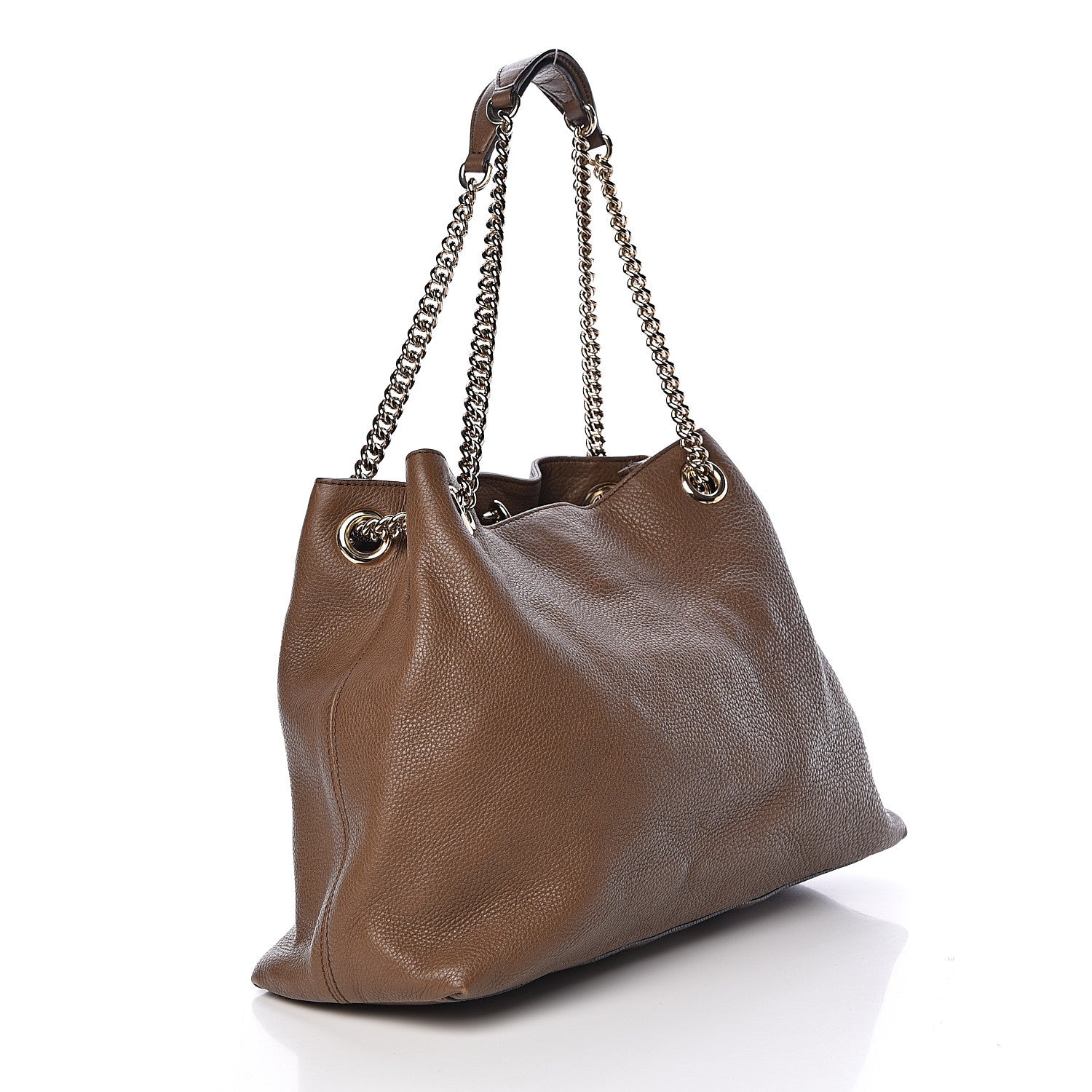 Gucci Pebbled Calfskin Medium Soho Chain Shoulder Bag Maple Brown 3 of 12