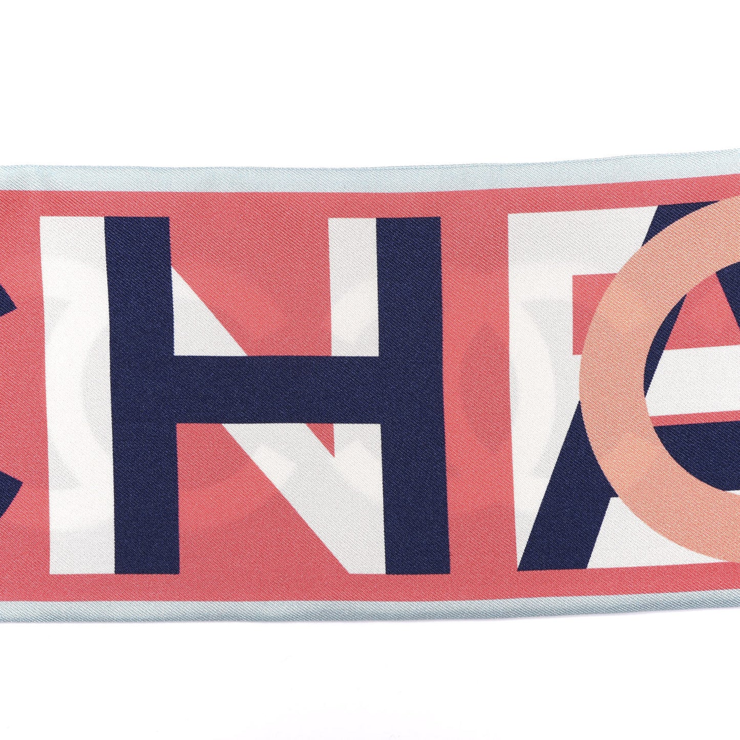Silk CC Slim Bandeau Scarf Navy