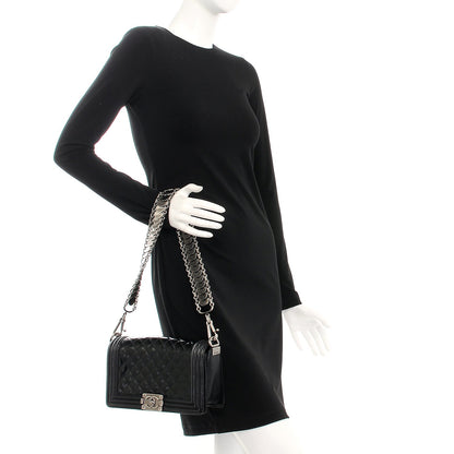 Chanel Patent Calfskin Quilted Medium Boy Flap Black 4 of 10