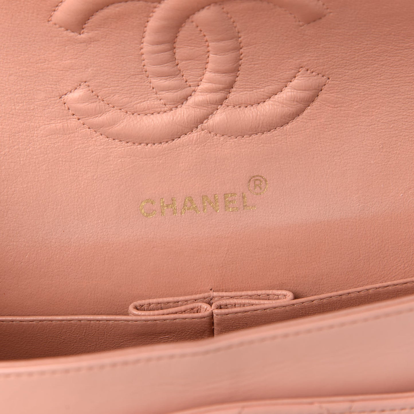Lambskin Quilted Medium Double Flap Light Pink