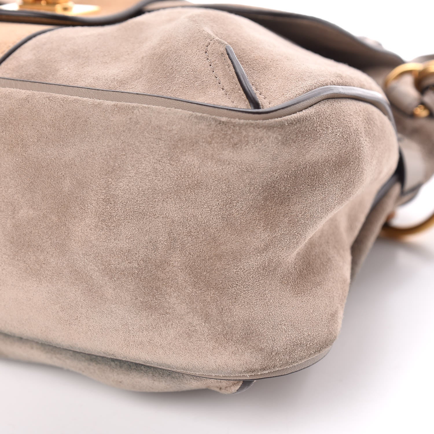 Chloe Suede Calfskin Small Lexa Shoulder Bag Motty Grey 19 of 21