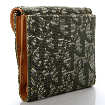Christian Dior Monogram Compact Saddle Wallet Green 3 of 7