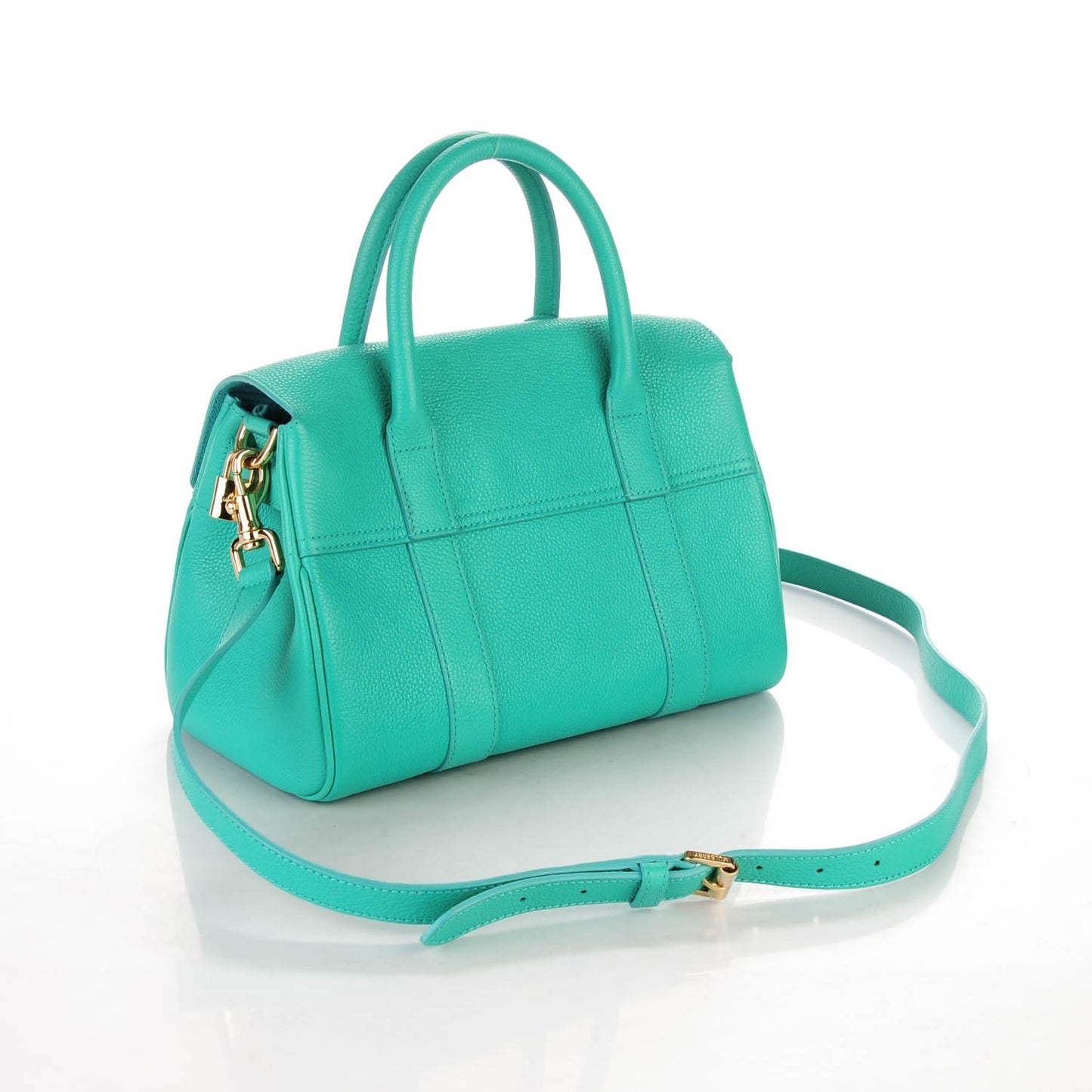 Classic Grain Small Bayswater Satchel Aqua Green