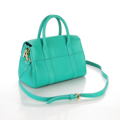 Mulberry Classic Grain Small Bayswater Satchel Aqua Green 3 of 7
