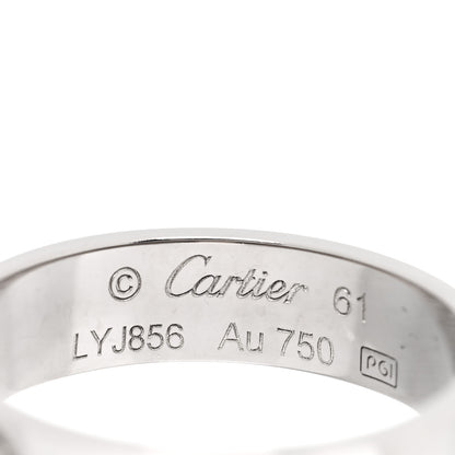 Cartier 18K White Gold 5.5mm LOVE Ring 61 9.75 4 of 5