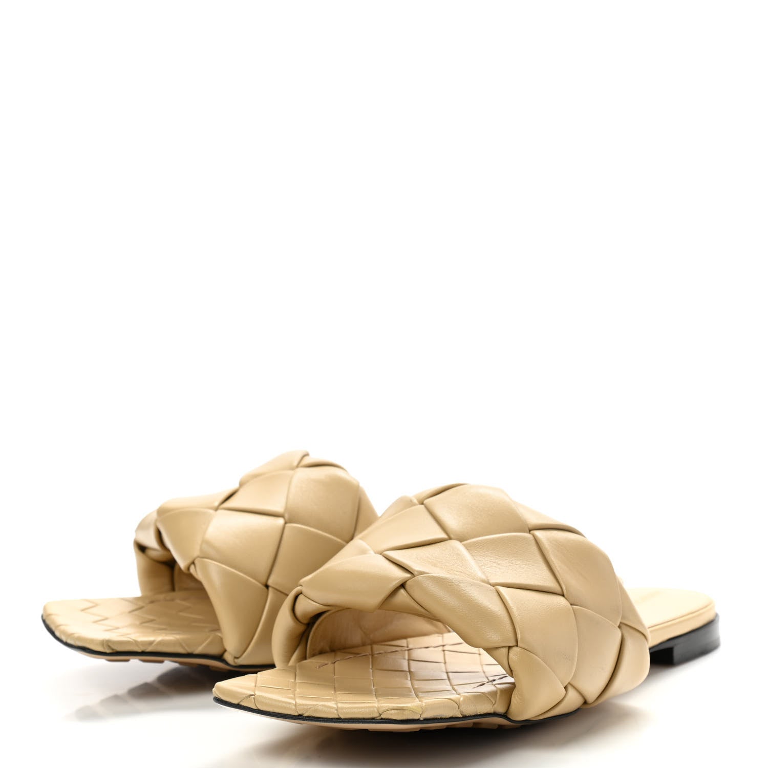 Bottega Veneta Nappa Maxi Intrecciato Lido Flat Sandals 40.5 Cane Sugar 3 of 7