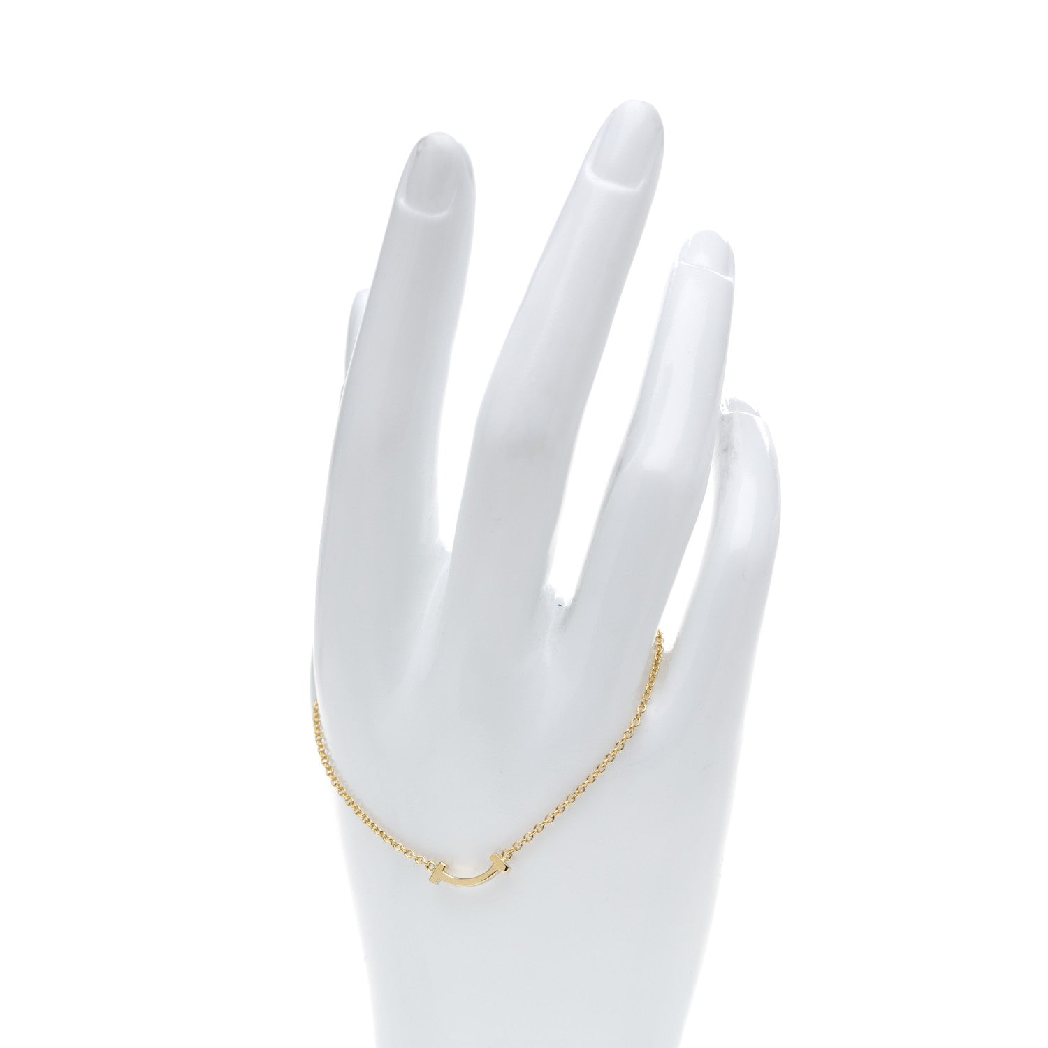 Tiffany 18K Yellow Gold Mini T Smile Bracelet 2 of 6