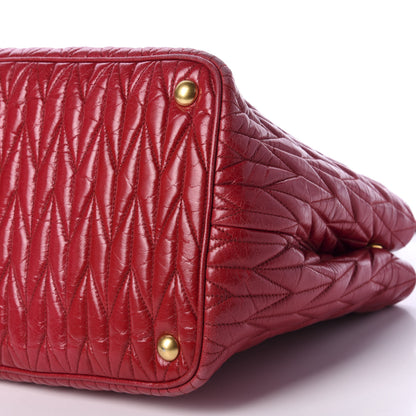Miu Miu Nappa Matelasse Bow Tote Fuoco 7 of 9