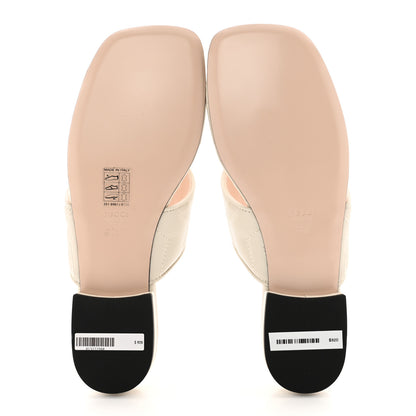 Gucci Nappa Charlotte Double G Marmont Thong Sandals 37.5 Mystic White 5 of 9