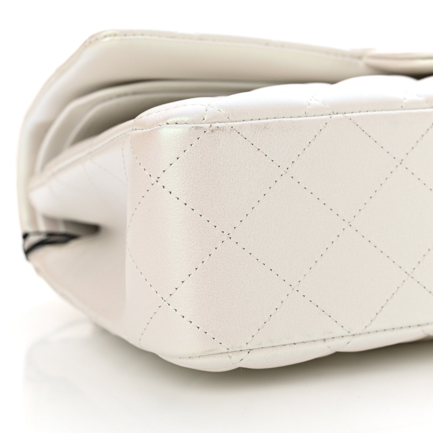 Chanel Iridescent Calfskin Quilted Medium Double Flap White 9 of 12