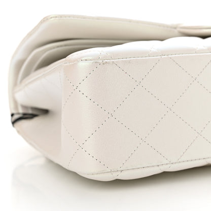 Chanel Iridescent Calfskin Quilted Medium Double Flap White 9 of 12