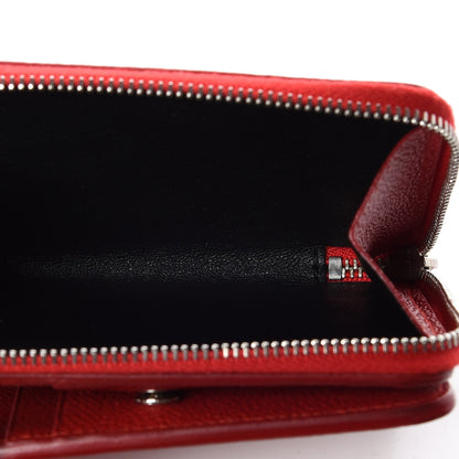 Saint Laurent Grained Calfskin Rive Gauche Compact Zip Around Wallet Red 7 of 10