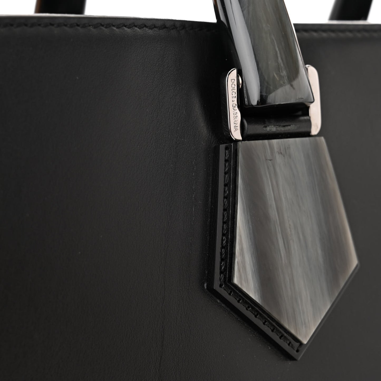 Calfskin Logo Tote Black