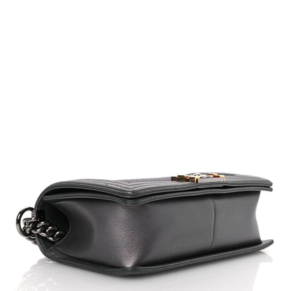 Chanel Lambskin Embossed Medium Boy Cube Flap Grey 4 of 16