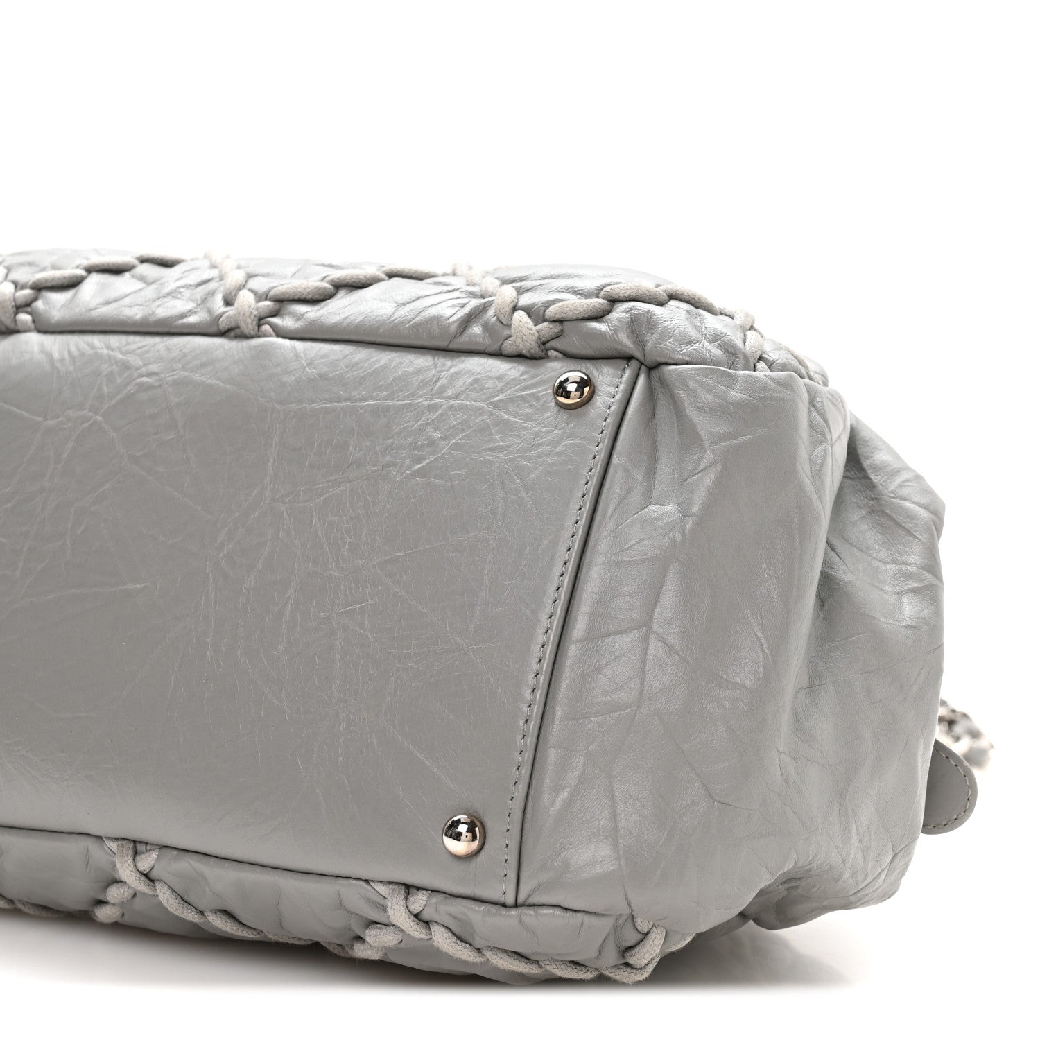 Chanel Calfskin Ultra Stitch Bowler Grey 10 of 11