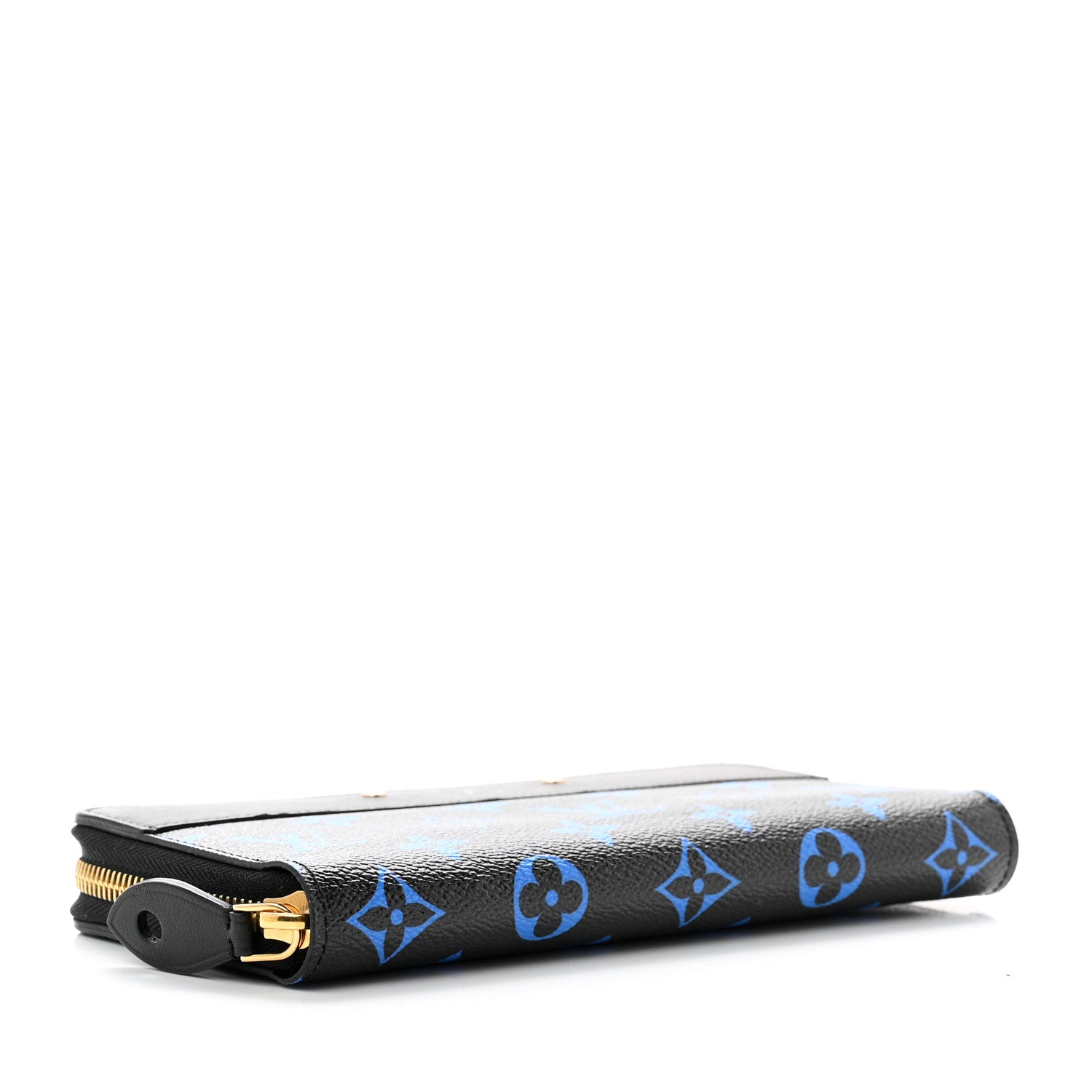 Louis Vuitton Calfskin Colored Monogram Zippy Wallet Blue Black 4 of 6