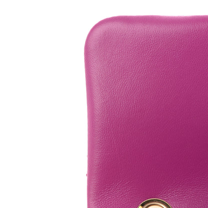 Chanel Lambskin Enamel Quilted Small Woven Logo Flap Purple 11 of 13