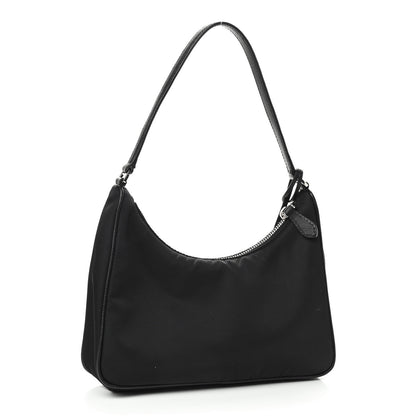 Prada Tessuto Nylon Saffiano Mini Re-Edition 2005 Bag Black 2 of 9
