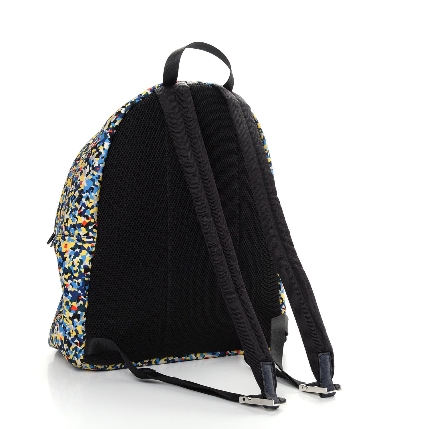 Fendi Nylon Vitello Elite Flamingo Granite Lightning Monster Eyes Backpack Multicolor Lavagna 2 of 8