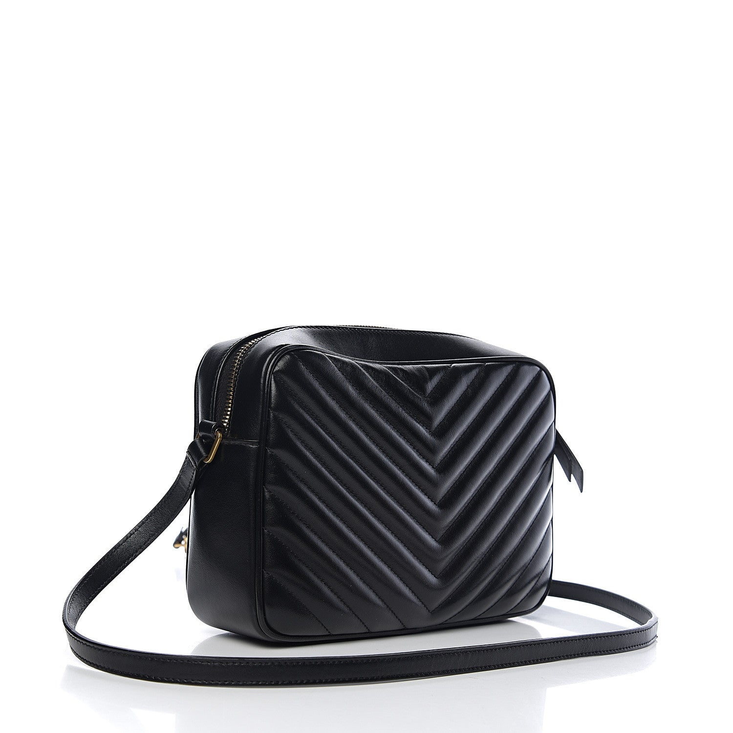 Saint Laurent Calfskin Matelasse Monogram Lou Camera Bag Black 2 of 9