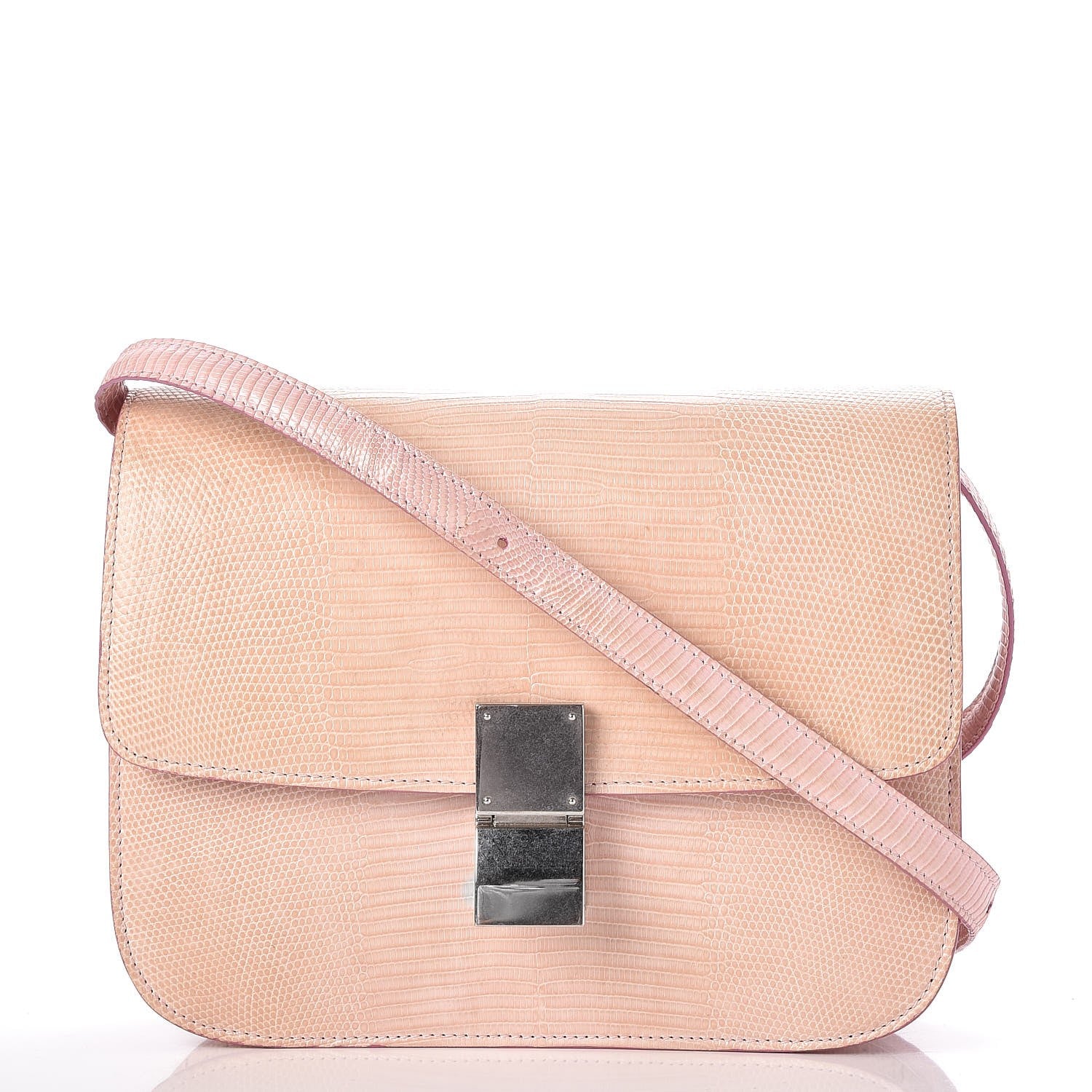 Celine Lizard Medium Classic Box Flap Bag Pink 1 of 6