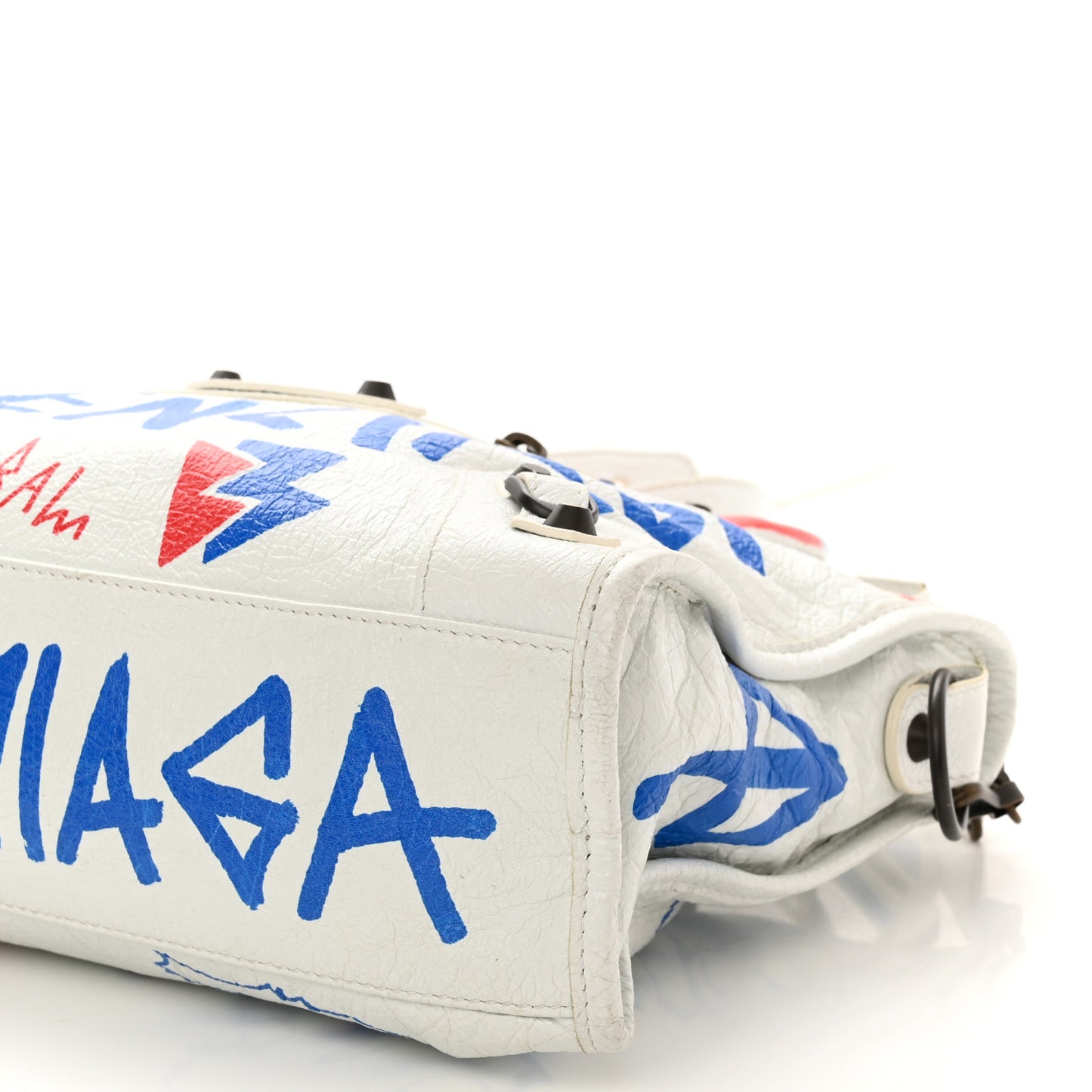 Agneau Graffiti All Over Classic Hardware S City White Bleu Rouge