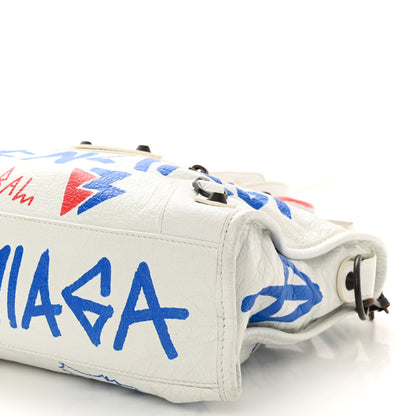 Balenciaga Agneau Graffiti All Over Classic Hardware S City White Bleu Rouge 10 of 13