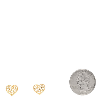 Tiffany 18K Yellow Gold Olive Leaf Heart Earrings 2 of 4