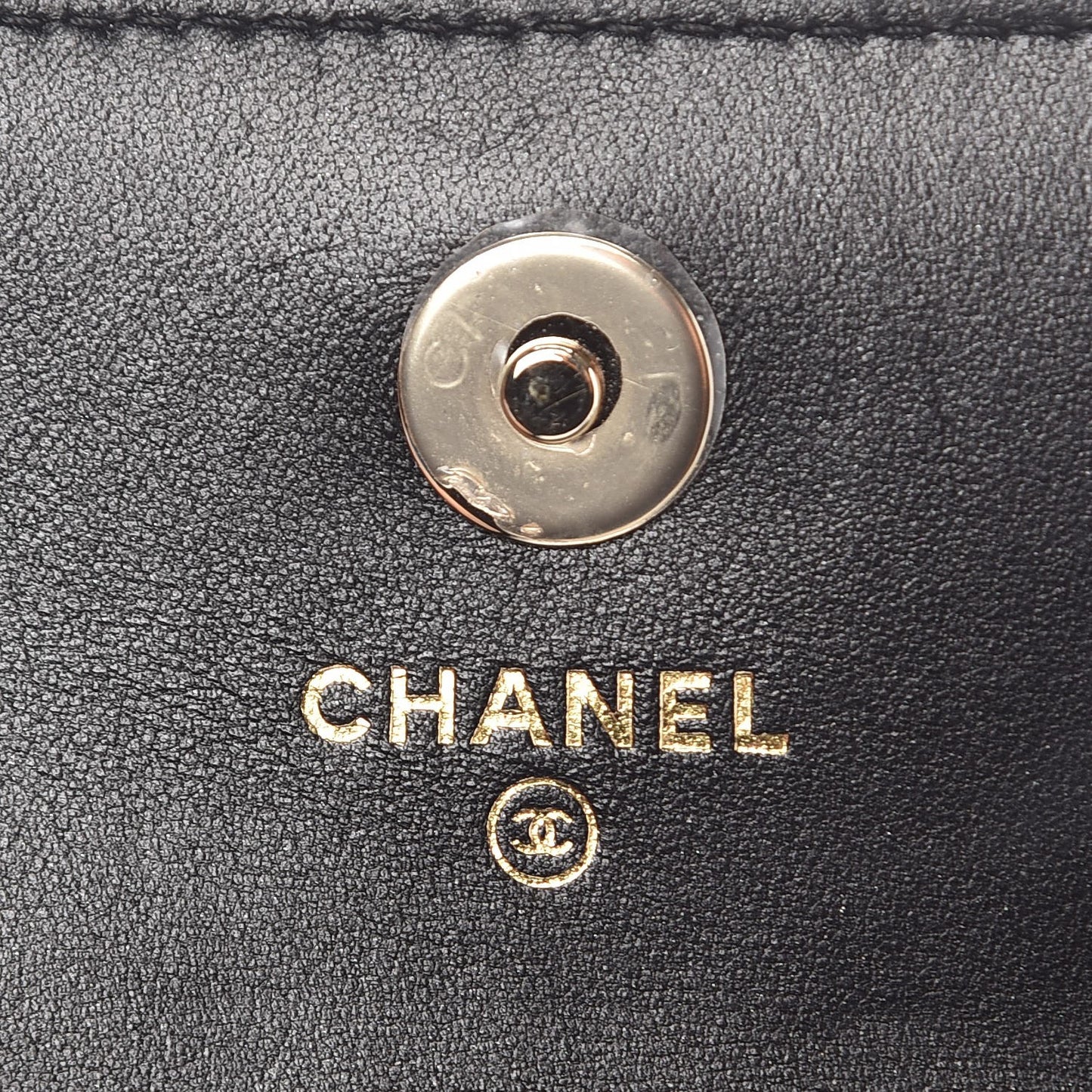 Lambskin Quilted Small Clutch With Pearl Chain Black