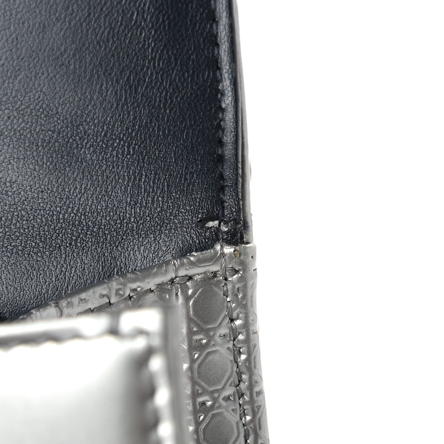 Christian Dior Metallic Patent Micro-Cannage Medium Diorama Flap Bag Silver 11 of 11