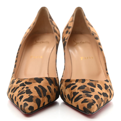 Christian Louboutin Veau Velours Leopard Clare 80 Pumps 38 Caramel 2 of 8