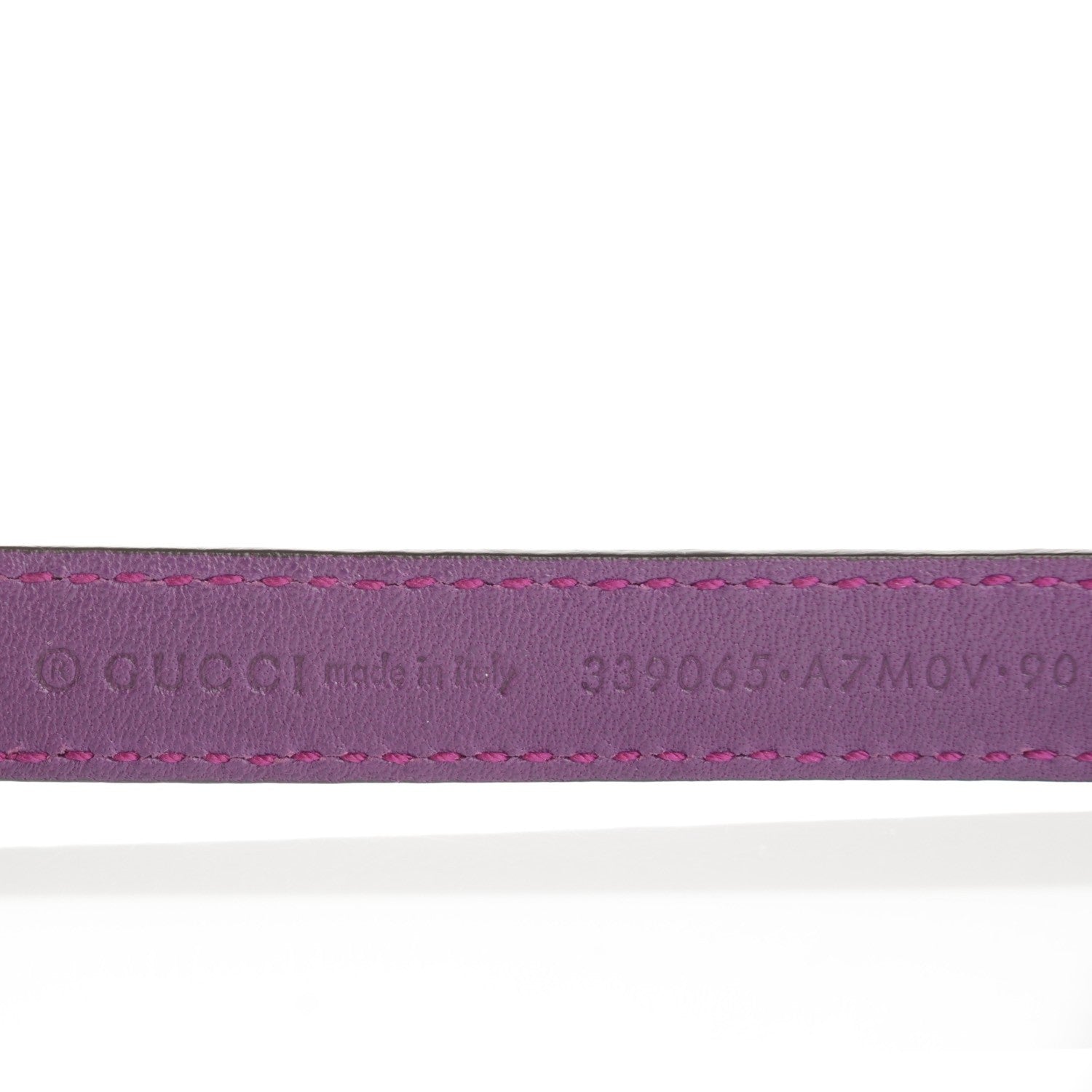 Gucci Calfskin Bamboo Buckle Skinny Belt Purple 5 of 8
