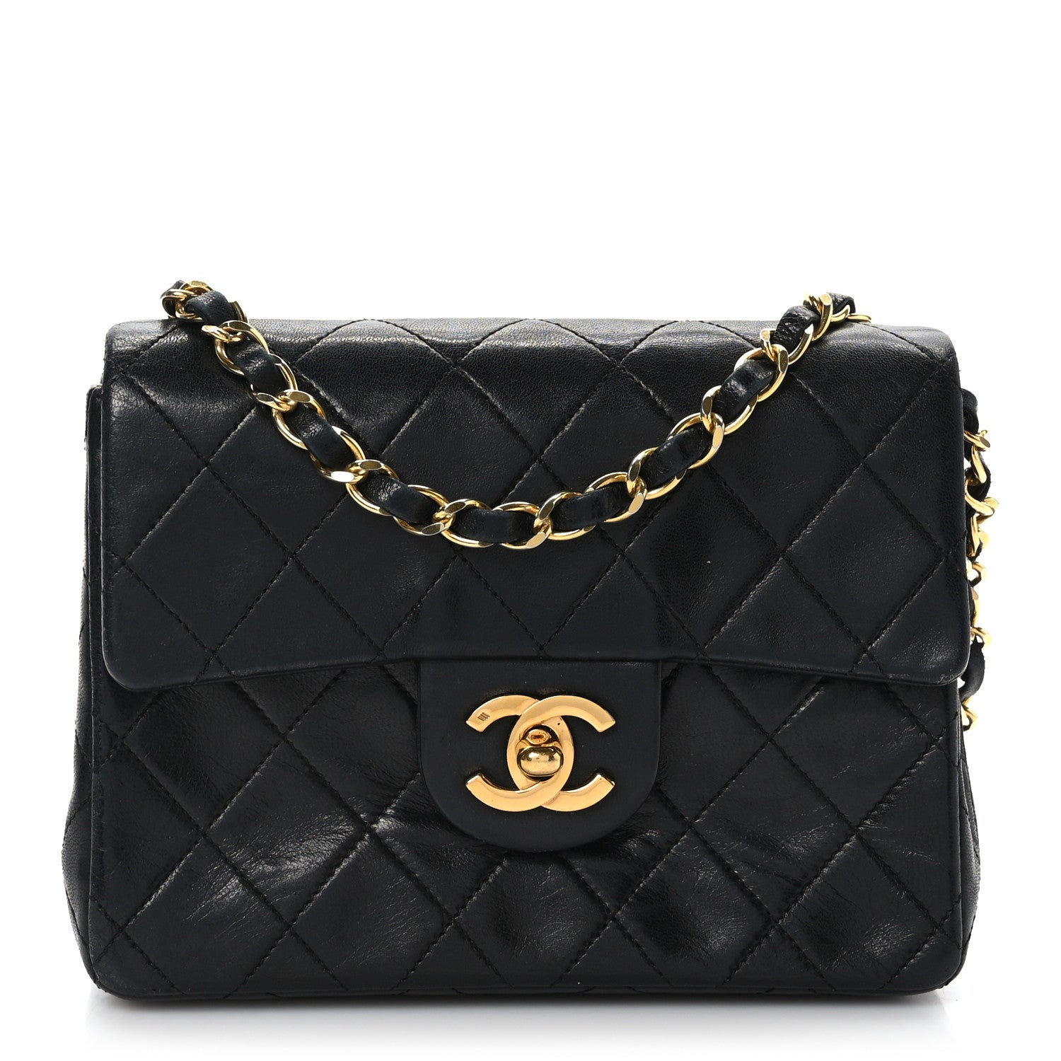 Chanel Lambskin Quilted Mini Square Flap Black 1 of 9