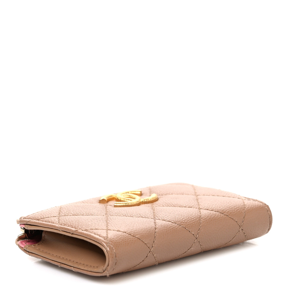 Chanel Caviar Quilted Zipped Key Holder Case Dark Beige 4 of 8