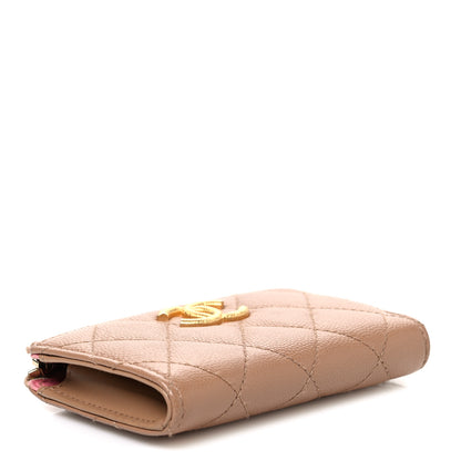 Chanel Caviar Quilted Zipped Key Holder Case Dark Beige 4 of 8