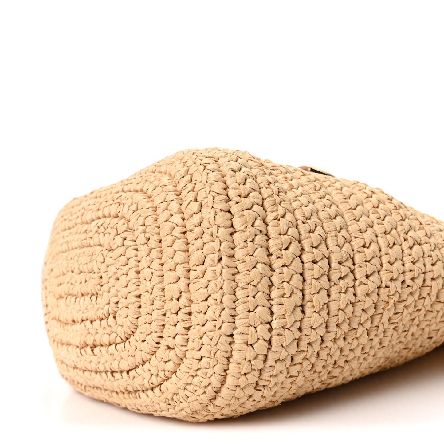 Yarn Raffia Effect Crochet Small Bucket Bag Naturale