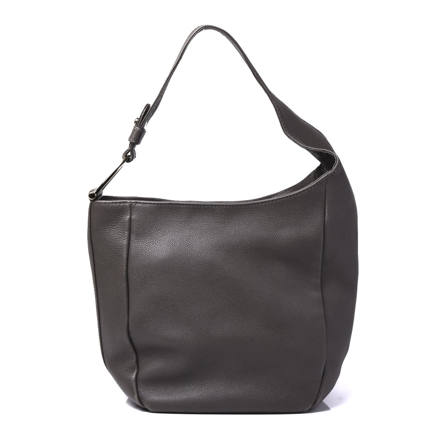 Pebbled Calfskin Shoulder Bag Grey