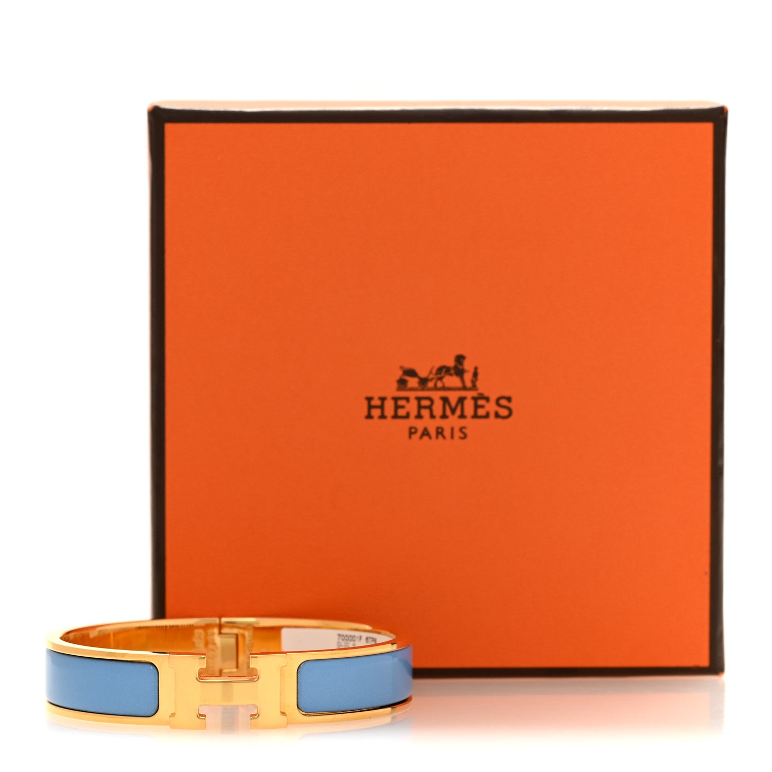 Hermes Enamel Narrow Clic Clac H Bracelet PM Bleu Orage 5 of 5
