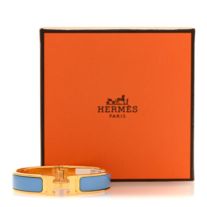 Hermes Enamel Narrow Clic Clac H Bracelet PM Bleu Orage 5 of 5