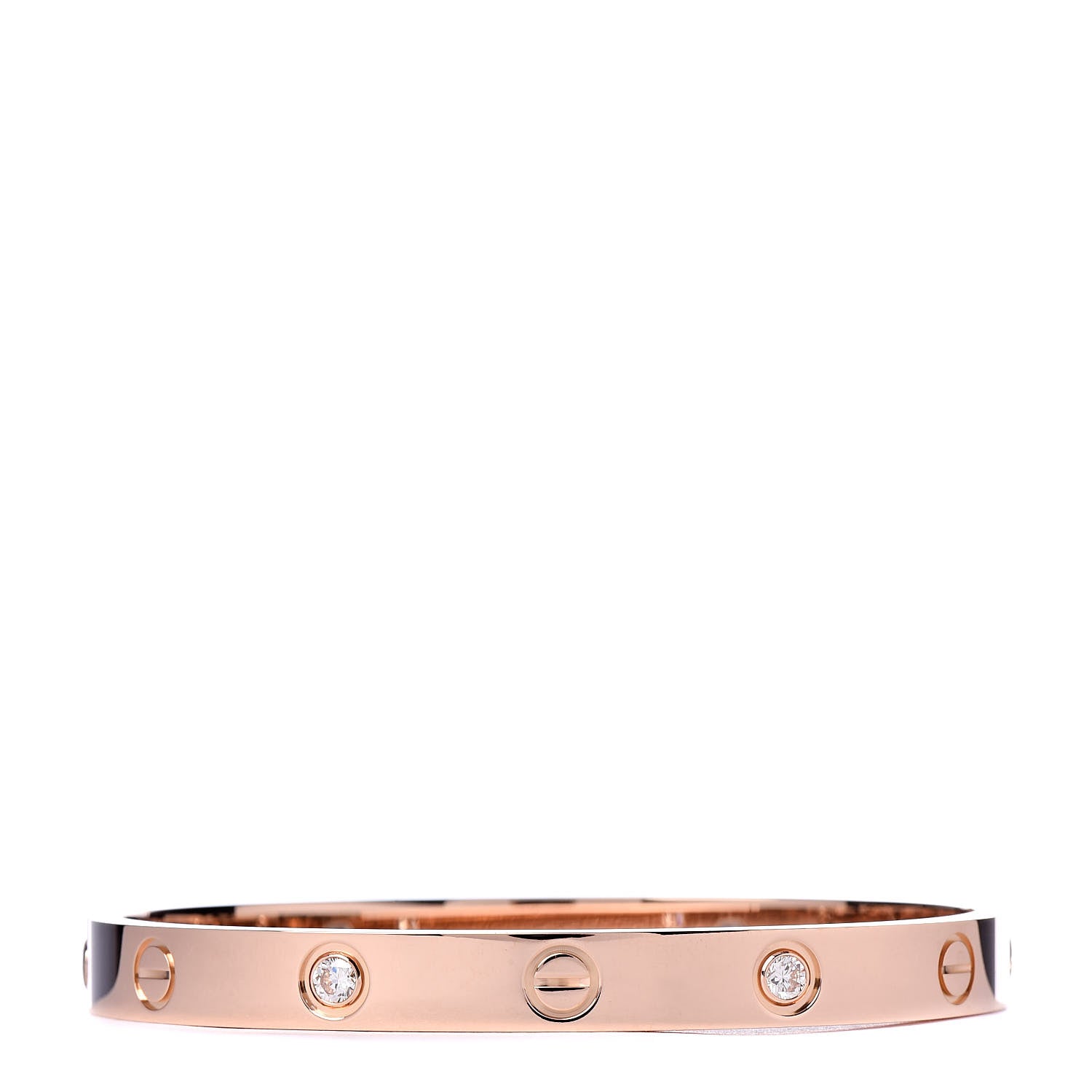 Cartier 18K Pink Gold 4 Diamond LOVE Bracelet 16 1 of 7