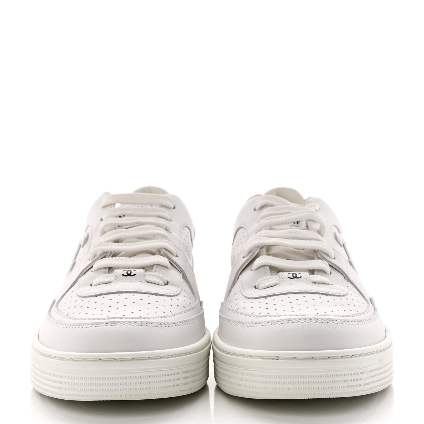 Calfskin CC Womens Sneakers 40.5 White