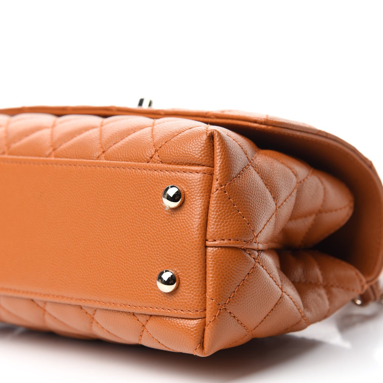 Chanel Caviar Quilted Mini Coco Handle Flap Light Brown 7 of 10