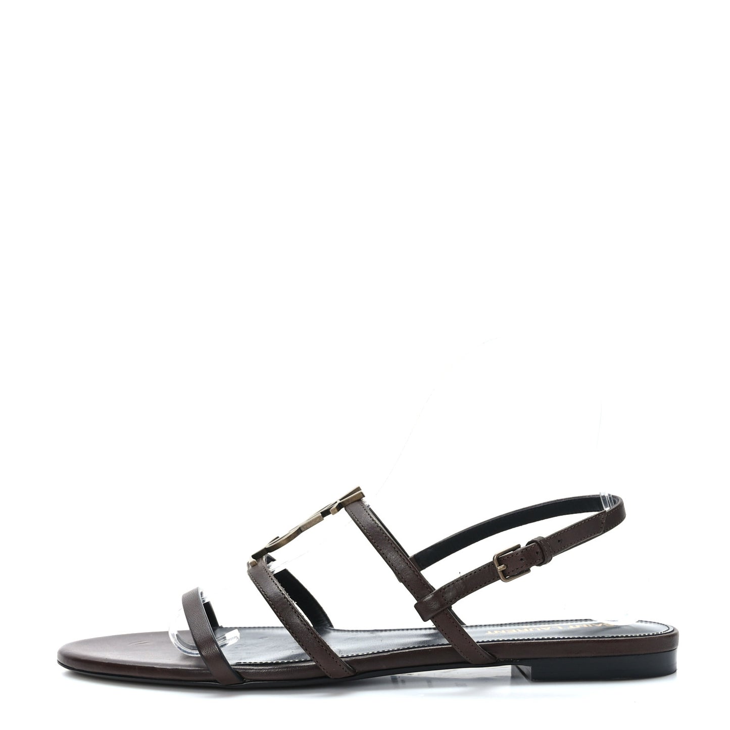 Calfskin Cassandra Monogram Sandals 39.5 Moro