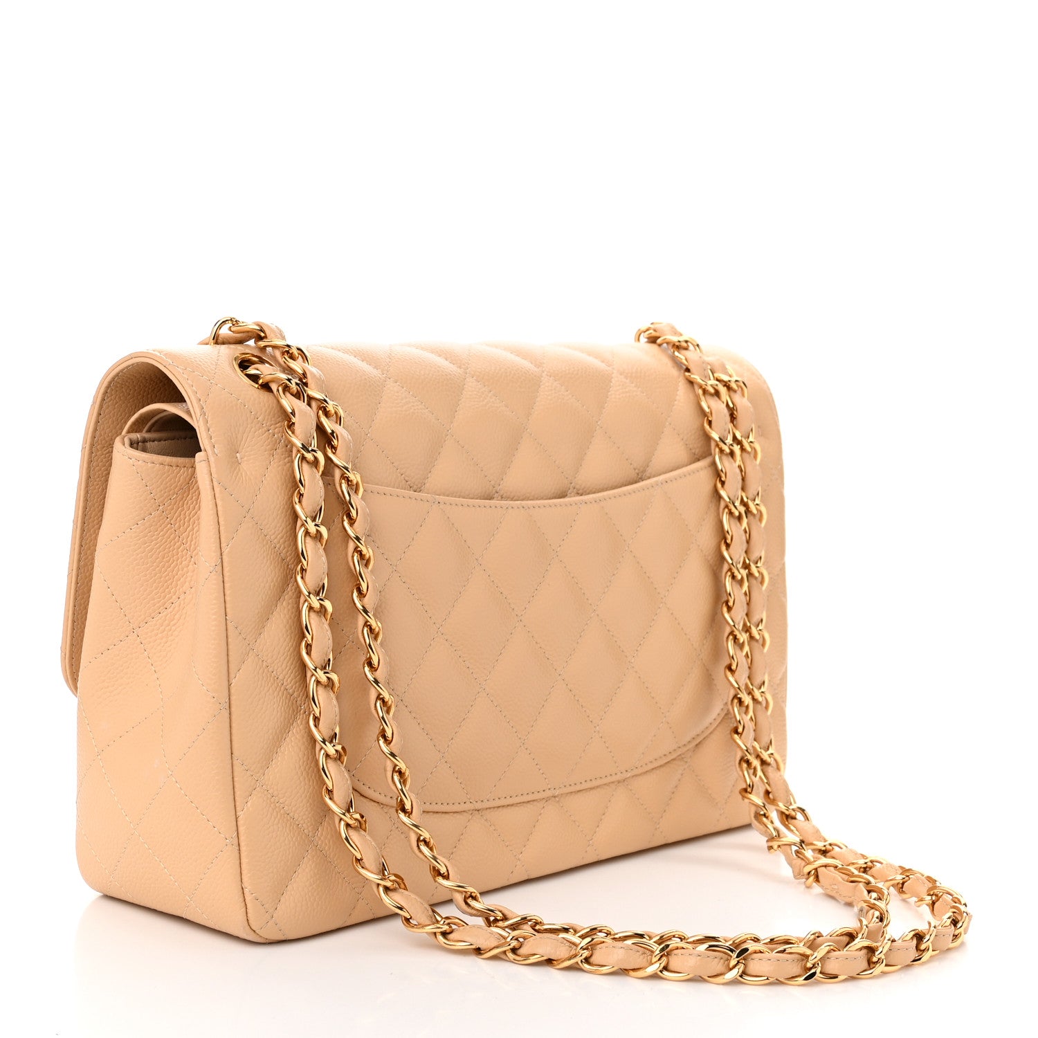 Chanel Caviar Quilted Jumbo Double Flap Beige Clair 3 of 10