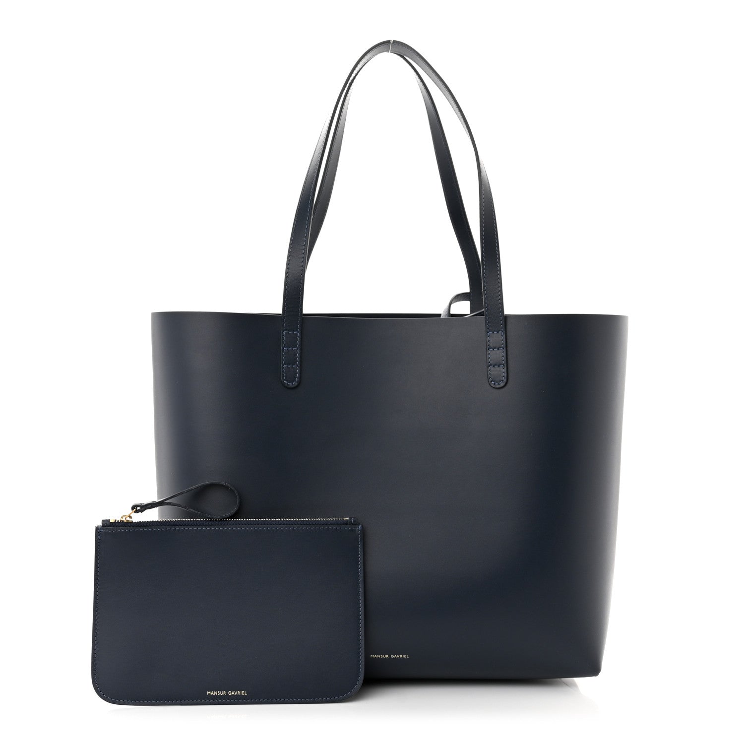 Mansur Gavriel Calfskin Large Shopping Tote Blue 1 of 12